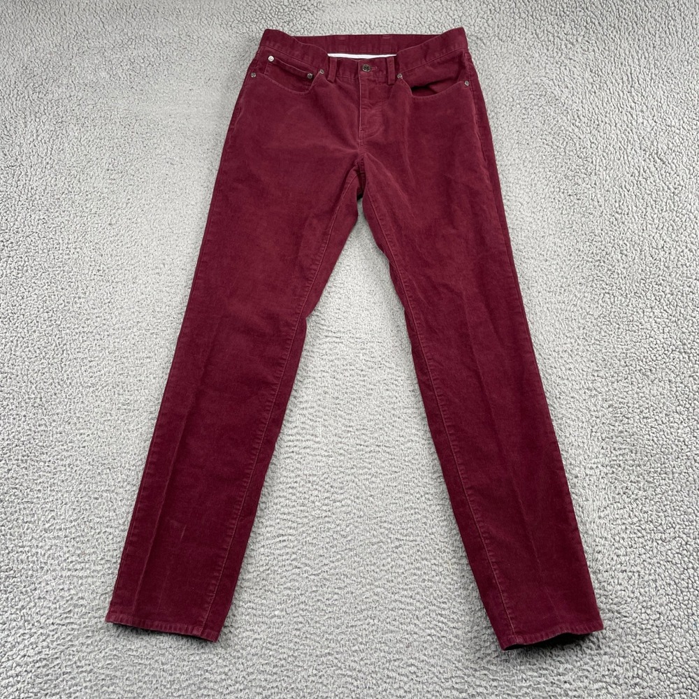 Brooks Brothers Pants Mens 31x32 Burgundy Corduroy Slim Fit Stretch 5-Pocket